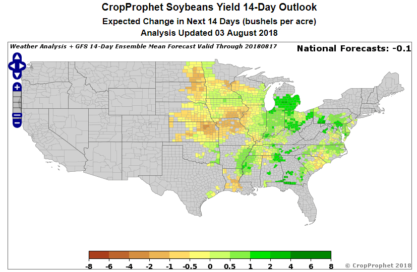 14 day forecast Soybean Impact