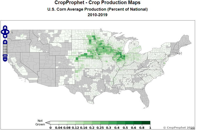 Regions of US where corn is grown