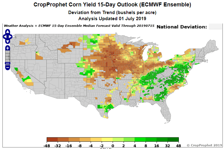 US Corn Yield Forecasts - CropProphet