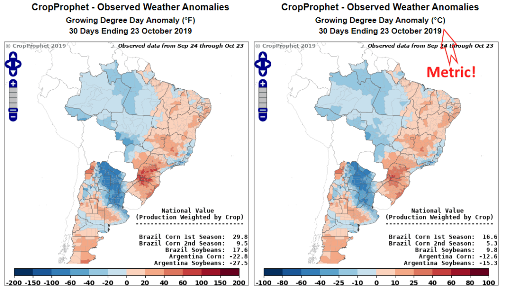 CropProphet goes Metric: Brazil Weather Information