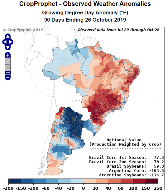 Brazil Growing Degree Day Analysis Example