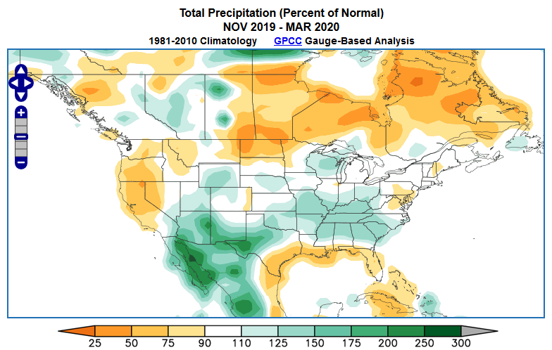 November '19 to March '20 Precipitation Anomaly: CropProphet