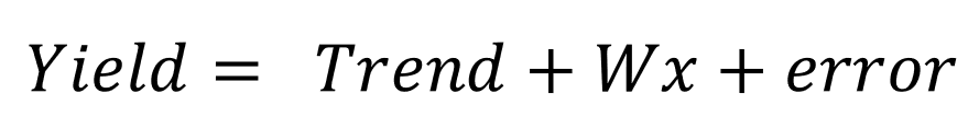 Corn yield forecasting equation