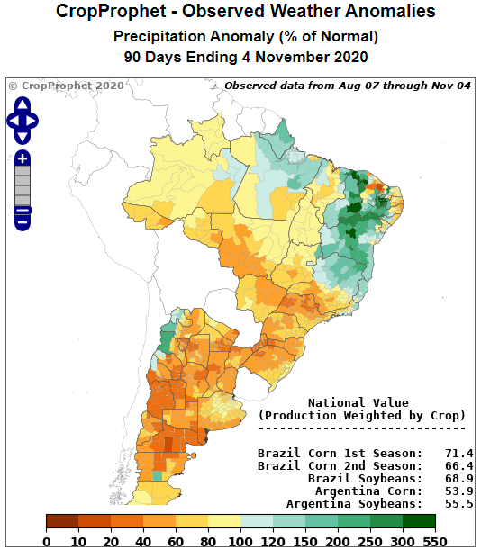 Argentina 90-day Observed Precipitation Analysis