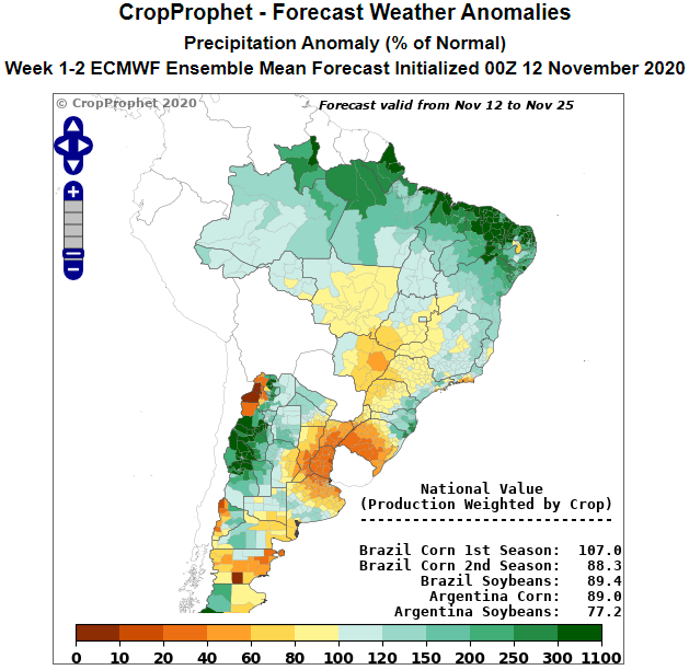 South American Precipitation Forecast