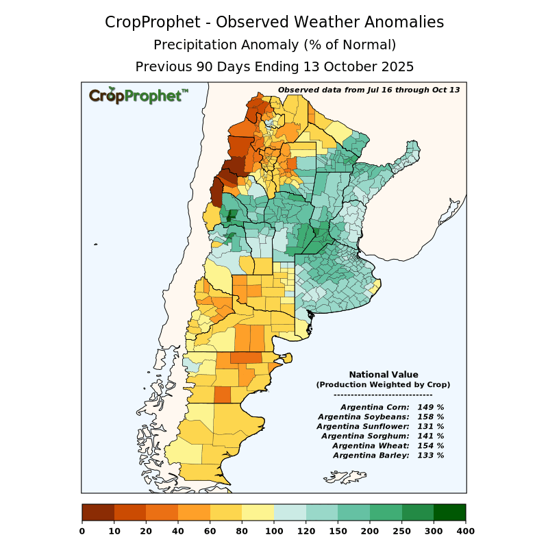 Argentina 90-day Observed Precipitation Analysis
