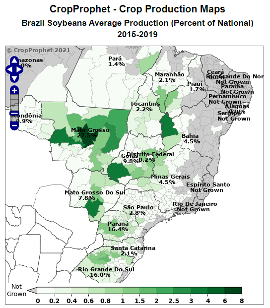 Brazil Soybean Production Map