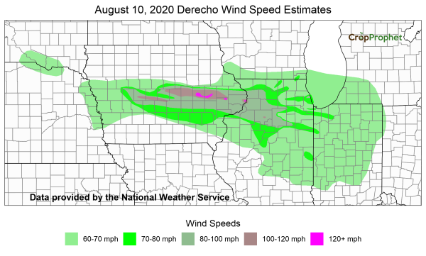 2020 Iowa Derecho Wind Speeds