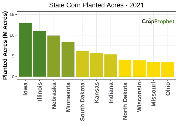 Corn Production by State - 2021 Rankings